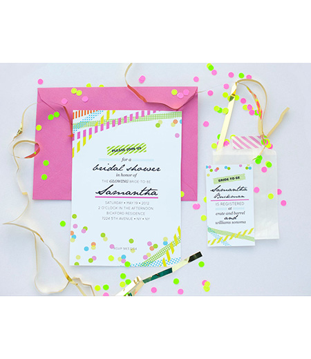Neon Bridal Shower or Birthday Party Printable Invitation